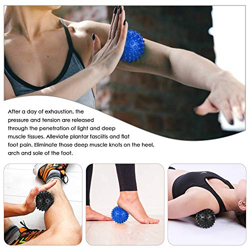 Lixada Estera de Acupresión y Almohada Kit con 2 pcs Bolas de Masaje de Punta para Alivio del Dolor Muscular del Espalda/Cuello/Pies