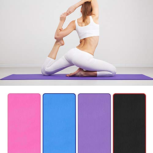 Lixada Estera de Yoga Antideslizante de 10 mm-Ejercicios de Gimnasia Masculina y Femenina-Pilates/Yoga/Meditación/Entrenamiento