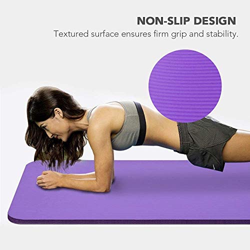 Lixada Esterilla de Yoga Antideslizante NBR Material Medioambiental con Bolsa Cuerda para Fitness Pilates Gimnasio 186 * 61 cm