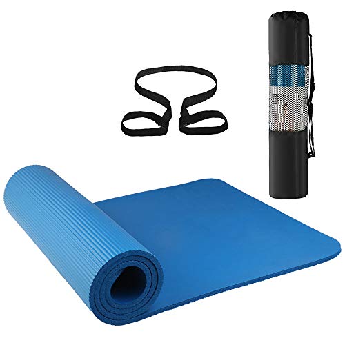 Lixada Esterilla de Yoga Antideslizante NBR Material Medioambiental con Bolsa Cuerda para Fitness Pilates Gimnasio 186 * 61 cm
