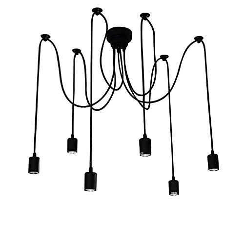Lixada Lámpara clásica techo antigua con luz de araña ajustable (Cada uno con Wire 1.7m) Negro Lixada Lámpara clásica techo antigua con luz de araña ajustable (Cada uno con Wire 1.7m) Negro