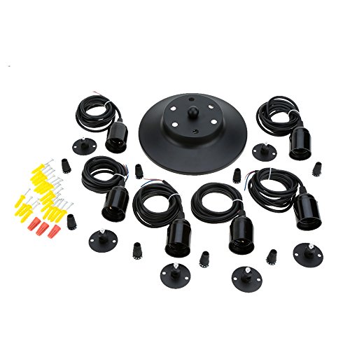 Lixada Lámpara clásica techo antigua con luz de araña ajustable (Cada uno con Wire 1.7m) Negro Lixada Lámpara clásica techo antigua con luz de araña ajustable (Cada uno con Wire 1.7m) Negro