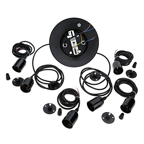 Lixada Lámpara clásica techo antigua con luz de araña ajustable (Cada uno con Wire 1.7m) Negro Lixada Lámpara clásica techo antigua con luz de araña ajustable (Cada uno con Wire 1.7m) Negro
