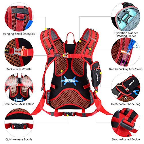 Lixada Mochila de Ciclismo Impermeable 18L Unisexo Respirable Ultraligero con Cubierta de Lluvia Mochila de Hombro para Ciclismo Montañismo Viajes Lixada Mochila de Ciclismo Impermeable 18L Unisexo Respirable Ultraligero con Cubierta de Lluvia Mochila de Hombro para Ciclismo Montañismo Viajes