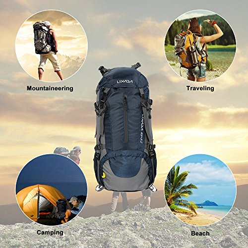 Lixada Mochila de Senderismo 50L/60L con Cubierta Impermeable Mochila de Marcha Trekking Camping Deporte Al Aire Libre