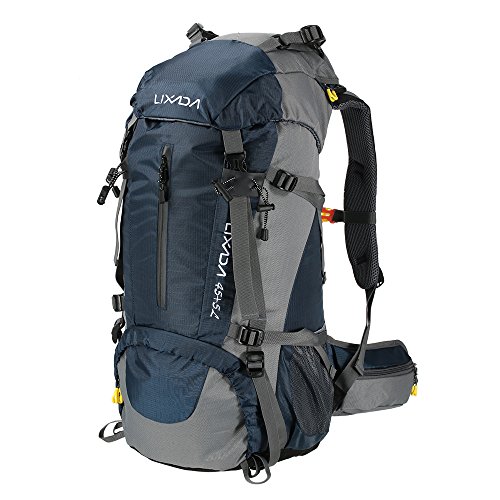 Lixada Mochila de Senderismo 50L/60L con Cubierta Impermeable Mochila de Marcha Trekking Camping Deporte Al Aire Libre