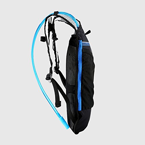 Lixada Mochila Hidratación 5L Mochila + 2L Bolsa de Agua Súper Ligero para Bicicleta Ciclismo Senderismo Excursionismo (Azul)