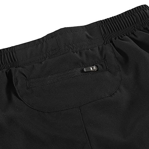 Lixada Mujeres Pantalónes Cortos Deportivos 2-en-1 Transpirable Pantalones+Secado Rápido para de Running Fitness Yoga (Negro, M)