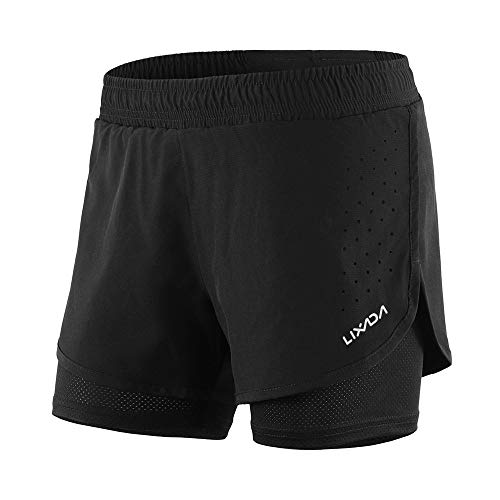 Lixada Mujeres Pantalónes Cortos Deportivos 2-en-5 Transpirable Pantalones+Secado Rápido para de Running Fitness Yoga Lixada Mujeres Pantalónes Cortos Deportivos 2-en-5 Transpirable Pantalones+Secado Rápido para de Running Fitness Yoga