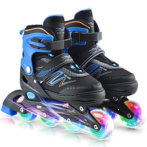 Lixada Patines en Línea Infantiles Ajustables con 4 Ruedas Iluminadoras para Niños, Niñas, Niñas y Señorita