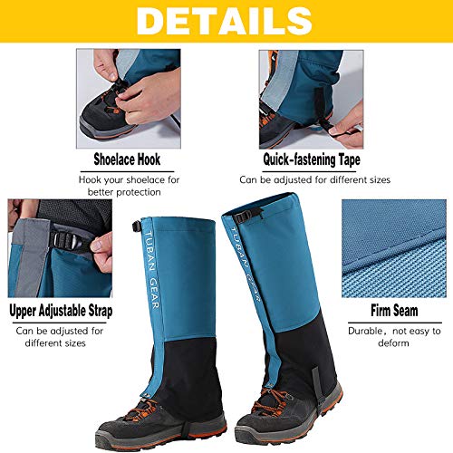 Lixada Polainas de Senderismo Impermeable Portátil Antidesgarros Ajustables para Caminatas con Raquetas de Nieve Botas de Nieve Esquí Lixada Polainas de Senderismo Impermeable Portátil Antidesgarros Ajustables para Caminatas con Raquetas de Nieve Botas de Nieve Esquí