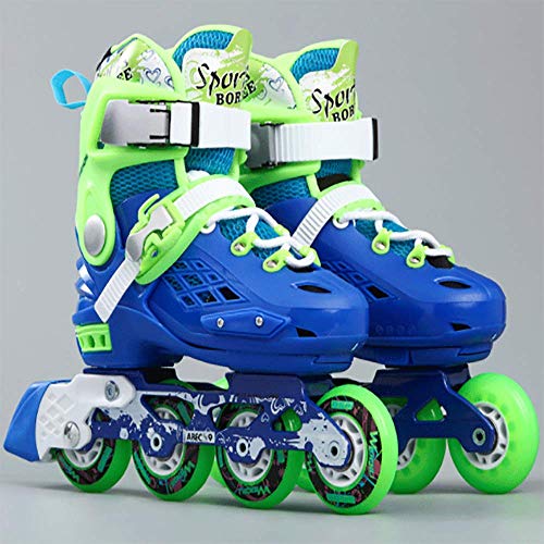 LIYOUPIN Patines de los niños, los niños de Patines en línea, Joven Profesional de Medio Rango Patines, de Medida Adaptable, Triple protección, cursos de formación,A,S