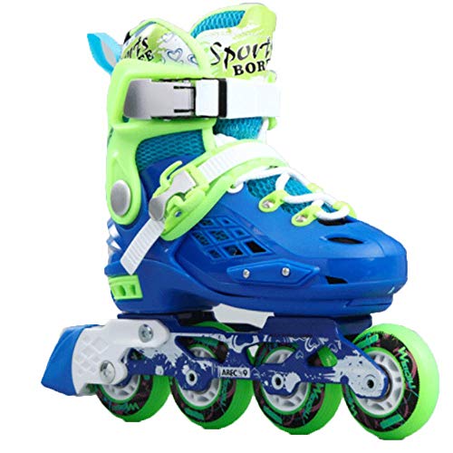 LIYOUPIN Patines de los niños, los niños de Patines en línea, Joven Profesional de Medio Rango Patines, de Medida Adaptable, Triple protección, cursos de formación,A,S