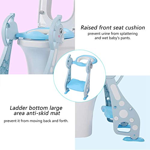 LIZHIQIANG Lindo Ciervo Potty Silla Brazalete Potty Silla para niños Niños Niños Transporte Tapón Soft Alojamiento Azul