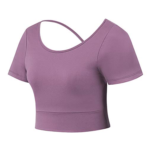 Ljings Sujetador Deportivo Sin Mangas con Tirantes Y Espalda Cruzada para Mujer, Sexy Entrecruzado para Yoga, Correr, Atlético, Gimnasio, Entrenamiento, Fitness, Camisetas Sin Mangas,M