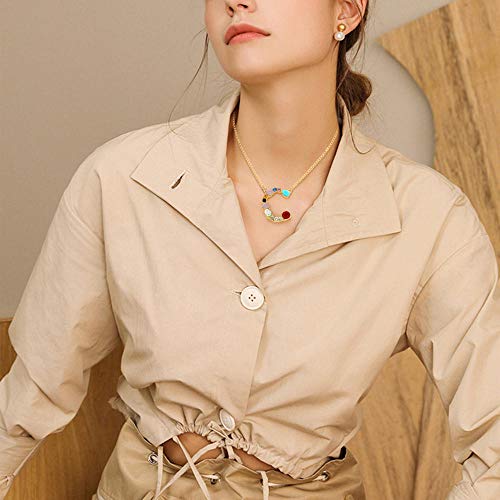 LJJYF Gargantilla Corta,Collar con Alfabeto inglés, Colgante de Diamantes de Moda Personalizado-Gold @ R LJJYF Gargantilla Corta,Collar con Alfabeto inglés, Colgante de Diamantes de Moda Personalizado-Gold @ R