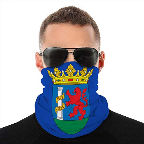 LJKHas232 Microfiber Neck Scarf Gaiter Headwear Cover Shield Flag of badajoz in Extremadura of Spain Microfiber Cover