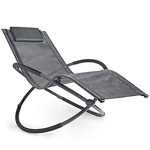 LJLDP Moon Rocking Sun Lounger - Mecedora Plegable de orbe al Aire Libre con Almohada para terraza de jardín