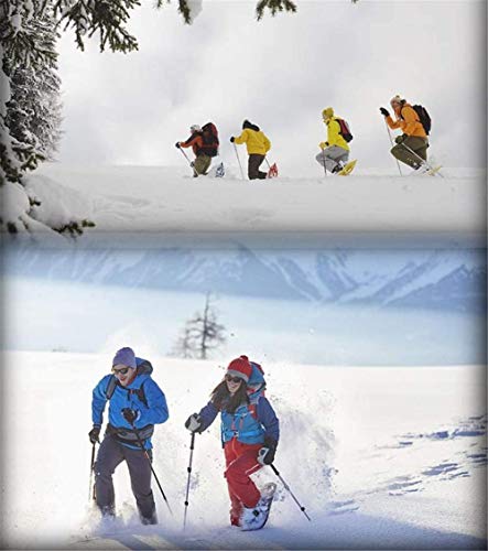 LJXiioo Raquetas de Nieve Ligeras de 25"Raquetas de Nieve con Polainas Impermeables y Bastones de Trekking Ajustables antichoque, Bolsa de Transporte