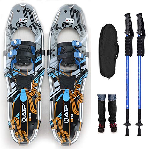 LJXiioo Raquetas de Nieve Ligeras de 25"Raquetas de Nieve con Polainas Impermeables y Bastones de Trekking Ajustables antichoque, Bolsa de Transporte LJXiioo Raquetas de Nieve Ligeras de 25"Raquetas de Nieve con Polainas Impermeables y Bastones de Trekking Ajustables antichoque, Bolsa de Transporte