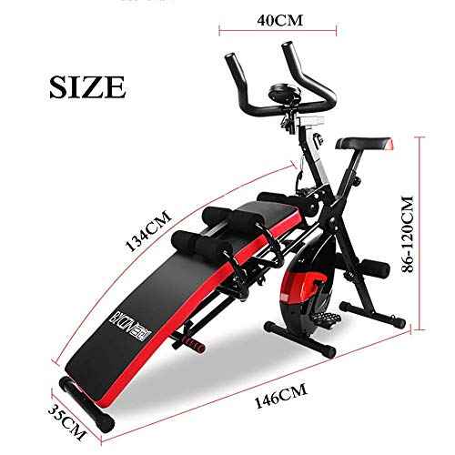 LJYY Bicicleta estática Silla de Ejercicios Banco con Mancuernas 7 en 1 Máquina de Ejercicios combinada Asiento Ajustable para Sentarse, Bicicleta estática para Gimnasio en casa RunningMachine112