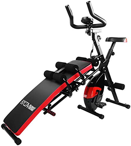 LJYY Bicicleta estática Silla de Ejercicios Banco con Mancuernas 7 en 1 Máquina de Ejercicios combinada Asiento Ajustable para Sentarse, Bicicleta estática para Gimnasio en casa RunningMachine112