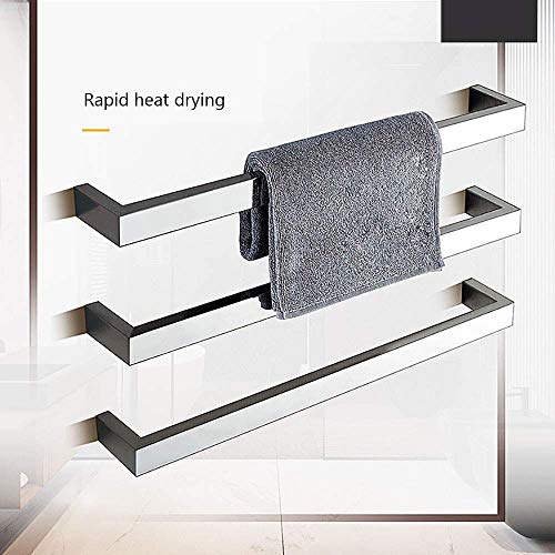 LJYY Calentador de Toallas montado en la Pared, toallero eléctrico de Acero Inoxidable 304 para baño, Colgante de un Solo Poste, toallero para baño, Ahorro de Espacio, threeshots LJYY Calentador de Toallas montado en la Pared, toallero eléctrico de Acero Inoxidable 304 para baño, Colgante de un Solo Poste, toallero para baño, Ahorro de Espacio, threeshots