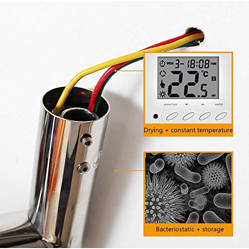 LJYY Calentador de Toallas montado en la Pared, toallero eléctrico de Acero Inoxidable 304 para baño, Colgante de un Solo Poste, toallero para baño, Ahorro de Espacio, threeshots LJYY Calentador de Toallas montado en la Pared, toallero eléctrico de Acero Inoxidable 304 para baño, Colgante de un Solo Poste, toallero para baño, Ahorro de Espacio, threeshots