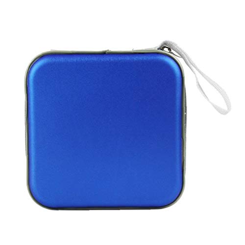 LjzlSxMF Caja de Almacenamiento de Medios de CD Soporte de la Manga Caja de CD Profesional/DVD Bolsa de Almacenamiento Monedero Cremallera Capacidad Clip 2 PCS Azul Rojo