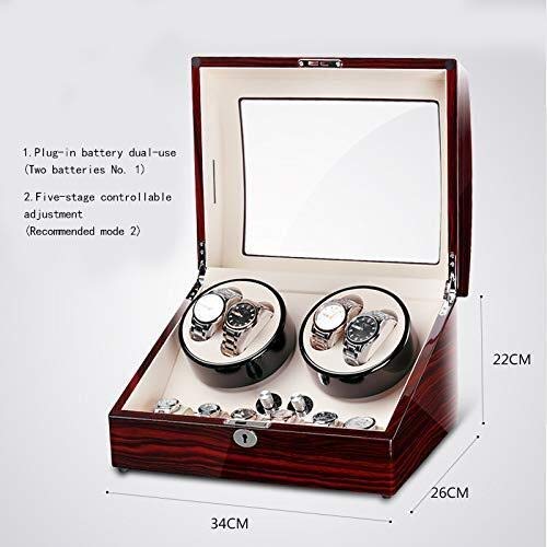 LKAIBIN Caja de Almacenamiento de exhibición del Reloj, joyería Colección Organizador del Caso de Madera Titular automática de Doble acecha Winder for la mancuerna, Anillos, pasadores con Cerradura LKAIBIN Caja de Almacenamiento de exhibición del Reloj, joyería Colección Organizador del Caso de Madera Titular automática de Doble acecha Winder for la mancuerna, Anillos, pasadores con Cerradura