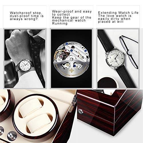 LKAIBIN Caja de Almacenamiento de exhibición del Reloj, joyería Colección Organizador del Caso de Madera Titular automática de Doble acecha Winder for la mancuerna, Anillos, pasadores con Cerradura LKAIBIN Caja de Almacenamiento de exhibición del Reloj, joyería Colección Organizador del Caso de Madera Titular automática de Doble acecha Winder for la mancuerna, Anillos, pasadores con Cerradura