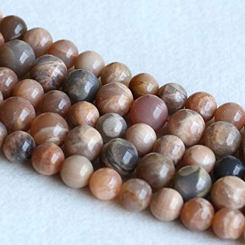 LKBEADS 1 hebra natural gris rosa piedra solar color carne redonda de 4 mm de largo 05148 Code-HIGH-22867