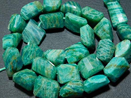 LKBEADS AAA-Russian Amazonite Step Cut - Nuggets grandes facetados - 38,8 cm de largo hebra - Piedras de 12-19 mm LKBEADS AAA-Russian Amazonite Step Cut - Nuggets grandes facetados - 38,8 cm de largo hebra - Piedras de 12-19 mm