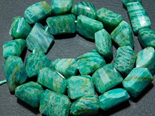 LKBEADS AAA-Russian Amazonite Step Cut - Nuggets grandes facetados - 38,8 cm de largo hebra - Piedras de 12-19 mm