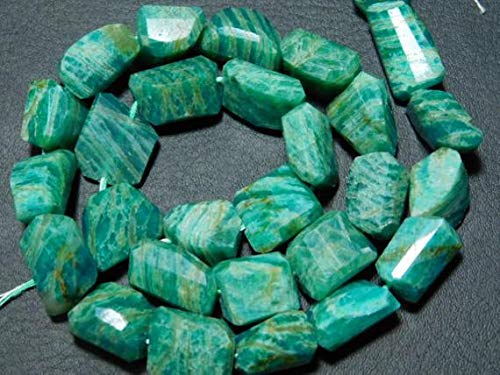 LKBEADS AAA-Russian Amazonite Step Cut - Nuggets grandes facetados - 38,8 cm de largo hebra - Piedras de 12-19 mm LKBEADS AAA-Russian Amazonite Step Cut - Nuggets grandes facetados - 38,8 cm de largo hebra - Piedras de 12-19 mm