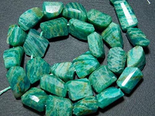 LKBEADS AAA-Russian Amazonite Step Cut - Nuggets grandes facetados - 38,8 cm de largo hebra - Piedras de 12-19 mm