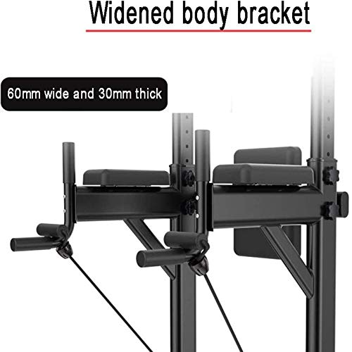 LKJHG Jaulas de Fuerza Home Gym Pull Up Power Tower, Estación De Pull Up and Dip, Equipo De Ejercicios Multifunción, Estación De Bar Chin Up, Carga 250KG (Color : Black,Blanco) Black