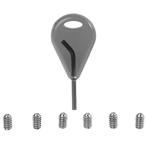 Llave de Aleta Aletas de Tabla de Surf Clave Llaves para Quilla, FCS Tabla de Surf Fin Key Tecla de Aleta de Surf Aleta Reemplazo Accesorio con 6pcs Grub Screws - 5cm