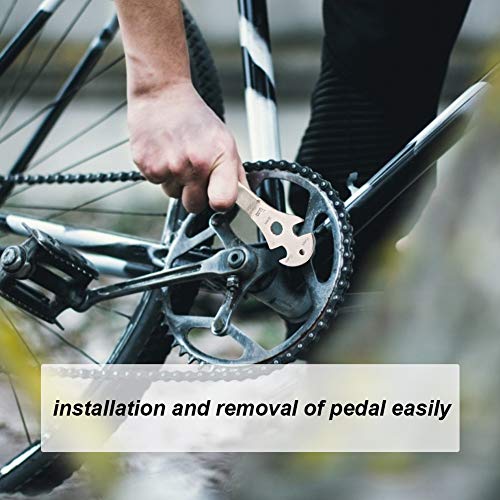 Llave de Ciclismo - Llave de pedal de bicicleta Llave inglesa Herramientas de reparación de manipulación profesional - Mango largo extendido 35 cm con ranuras de 15 mm Aleación de acero - Mango suave