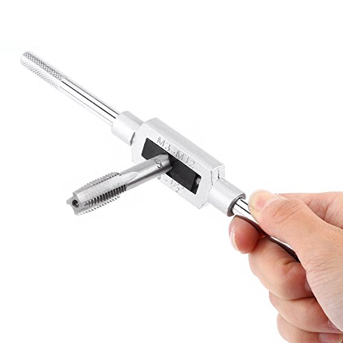 Llave de escariador de machos ajustable, juego de llaves de machos de roscar tipo barra, herramienta manual con machos de roscar de inserción M3 M4 M5 M6 M8 M10 M12 para operación de roscado manual Llave de escariador de machos ajustable, juego de llaves de machos de roscar tipo barra, herramienta manual con machos de roscar de inserción M3 M4 M5 M6 M8 M10 M12 para operación de roscado manual