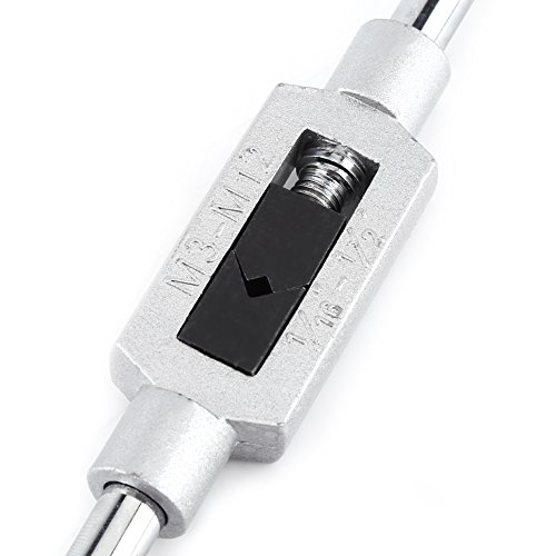 Llave de escariador de machos ajustable, juego de llaves de machos de roscar tipo barra, herramienta manual con machos de roscar de inserción M3 M4 M5 M6 M8 M10 M12 para operación de roscado manual Llave de escariador de machos ajustable, juego de llaves de machos de roscar tipo barra, herramienta manual con machos de roscar de inserción M3 M4 M5 M6 M8 M10 M12 para operación de roscado manual