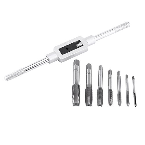 Llave de escariador de machos ajustable, juego de llaves de machos de roscar tipo barra, herramienta manual con machos de roscar de inserción M3 M4 M5 M6 M8 M10 M12 para operación de roscado manual Llave de escariador de machos ajustable, juego de llaves de machos de roscar tipo barra, herramienta manual con machos de roscar de inserción M3 M4 M5 M6 M8 M10 M12 para operación de roscado manual