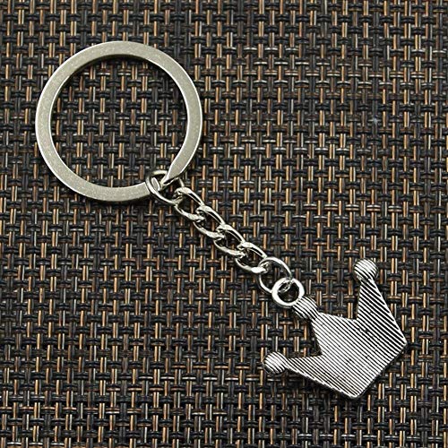 Llavero 25x28mm Princesa Corona DIY De Los Colgantes De Los Hombres De La Joyería Cadena Dominante del Coche Anillo del Sostenedor De Recuerdo For El Regalo Llaveros