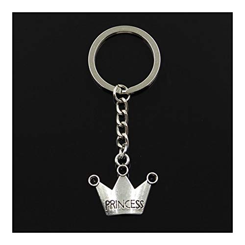 Llavero 25x28mm Princesa Corona DIY De Los Colgantes De Los Hombres De La Joyería Cadena Dominante del Coche Anillo del Sostenedor De Recuerdo For El Regalo Llaveros