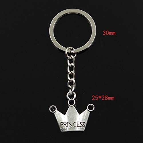 Llavero 25x28mm Princesa Corona DIY De Los Colgantes De Los Hombres De La Joyería Cadena Dominante del Coche Anillo del Sostenedor De Recuerdo For El Regalo Llaveros