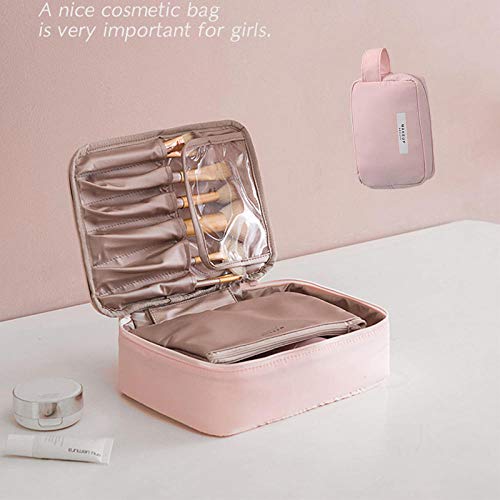 Lleve a cabo una bolsa de cosméticos portátil ligera y de viaje simple bolsa de lavado tridimensional a prueba de agua de gran capacidad-rosa S Lleve a cabo una bolsa de cosméticos portátil ligera y de viaje simple bolsa de lavado tridimensional a prueba de agua de gran capacidad-rosa S