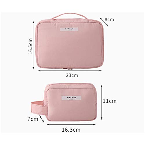 Lleve a cabo una bolsa de cosméticos portátil ligera y de viaje simple bolsa de lavado tridimensional a prueba de agua de gran capacidad-rosa S Lleve a cabo una bolsa de cosméticos portátil ligera y de viaje simple bolsa de lavado tridimensional a prueba de agua de gran capacidad-rosa S