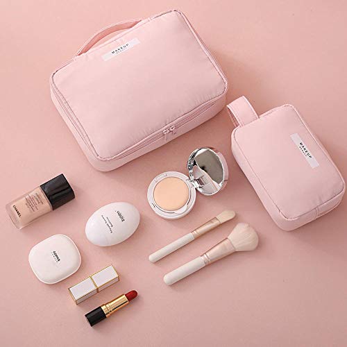 Lleve a cabo una bolsa de cosméticos portátil ligera y de viaje simple bolsa de lavado tridimensional a prueba de agua de gran capacidad-rosa S Lleve a cabo una bolsa de cosméticos portátil ligera y de viaje simple bolsa de lavado tridimensional a prueba de agua de gran capacidad-rosa S