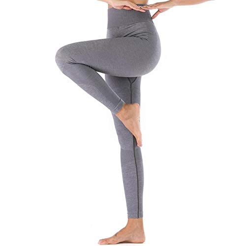 LLJ Mujeres de la Aptitud de la Yoga del Gimnasio del Deporte Transparente Actuales Altos Pantalones Apretados formación de Yoga Pantalones Atractivos de Las Mujeres,Gris,L