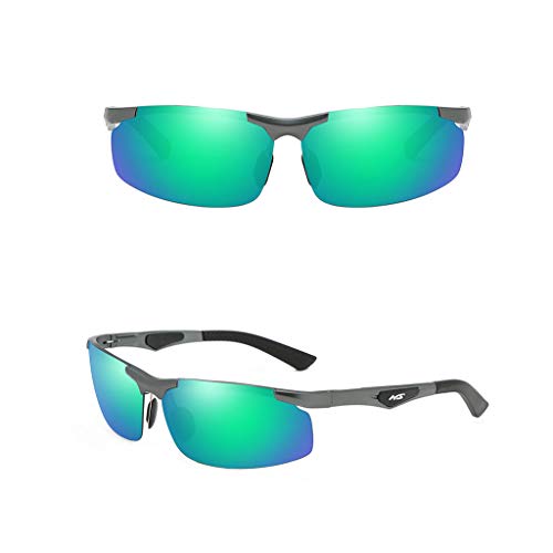 LLKK Gafas de Sol,Gafas de Sol polarizadas con magnesio Tendencia de Moda de Medio Cuadro para Hombres Gafas de conducción para Conductores (2 Piezas)